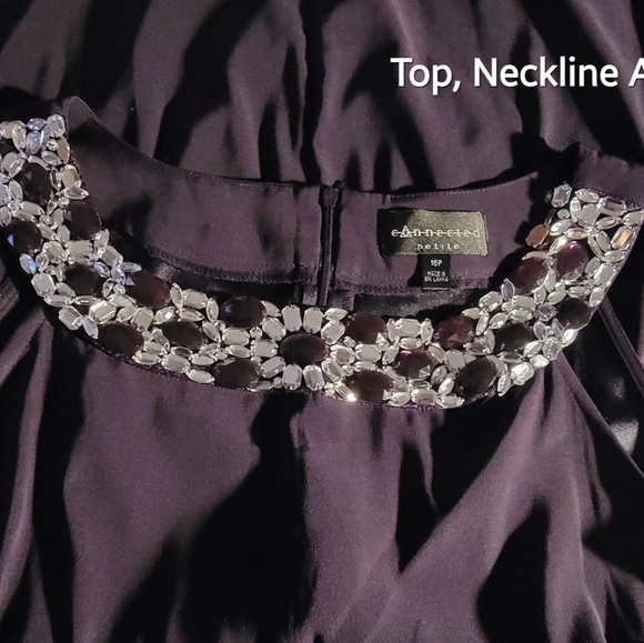 BEAUTIFUL DARK PURPLE DRESS, SIZE 16P FOR SALE!!! - Picture 3 of 4